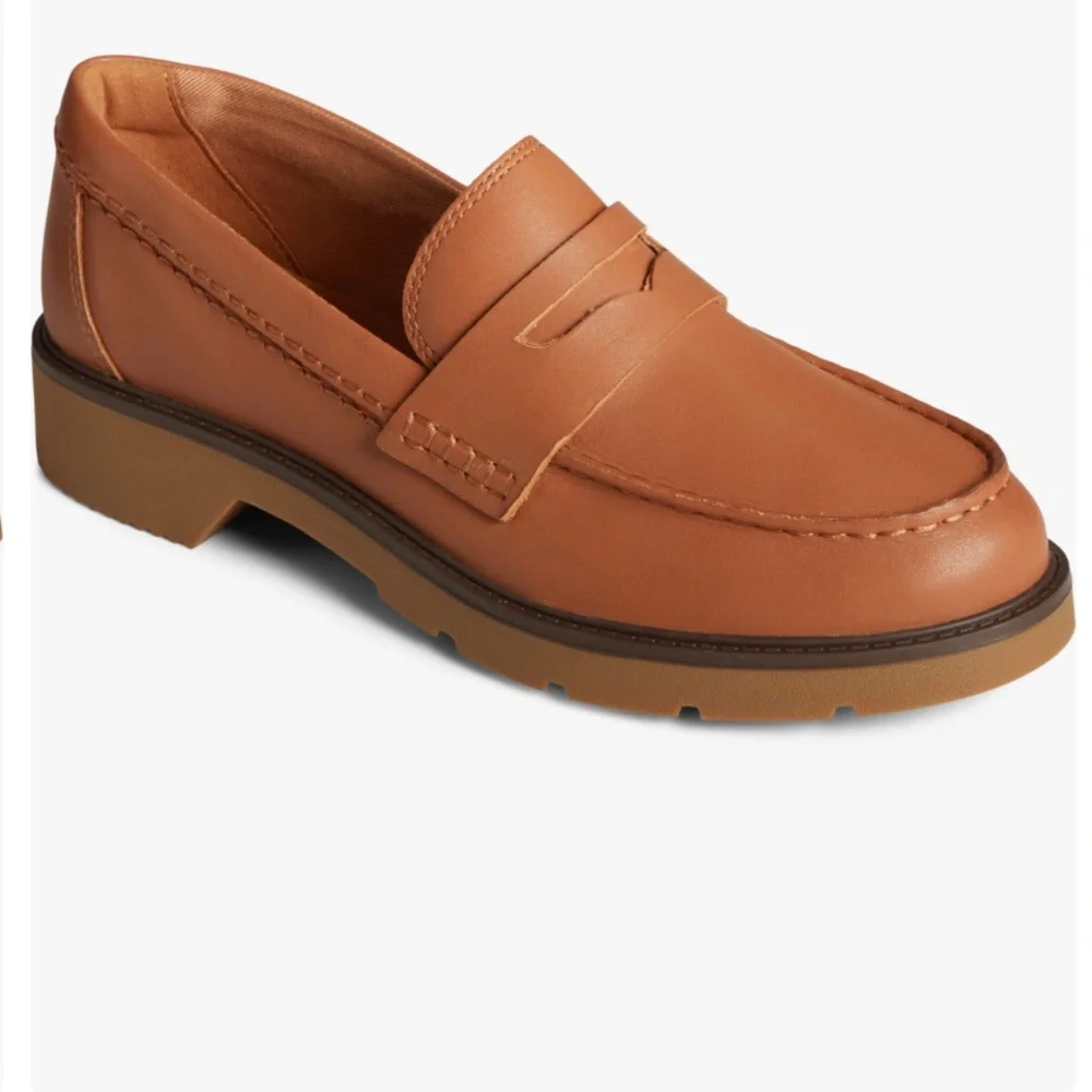Sperry Women's Tan Leather Penny Loafers